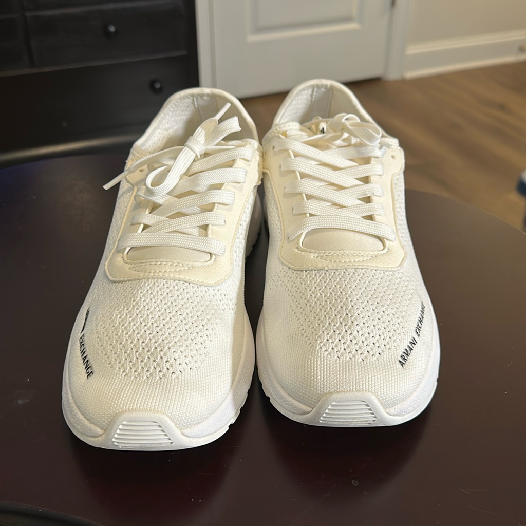 Armani Exchange White Sneakers Used. Great Condition. Size 12, No Original Box